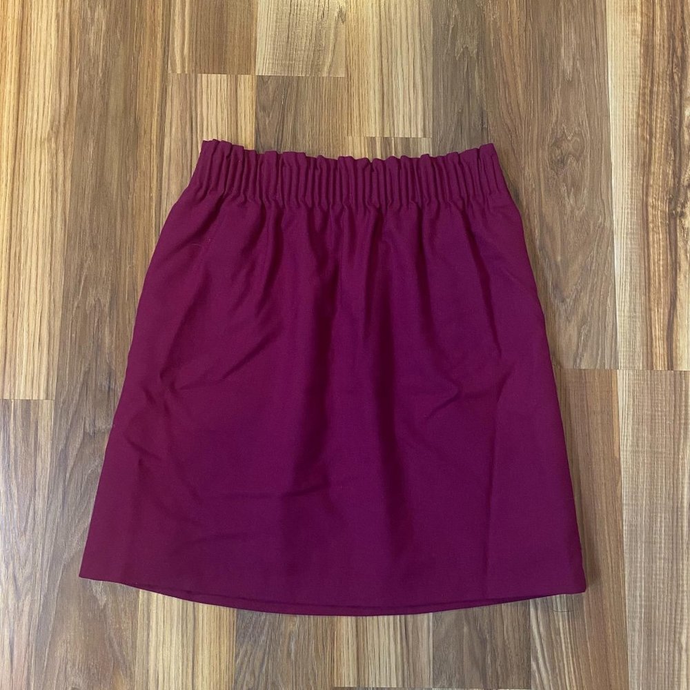J.Crew Factory Woll Blend Sidewalk Skirt Maroon 6